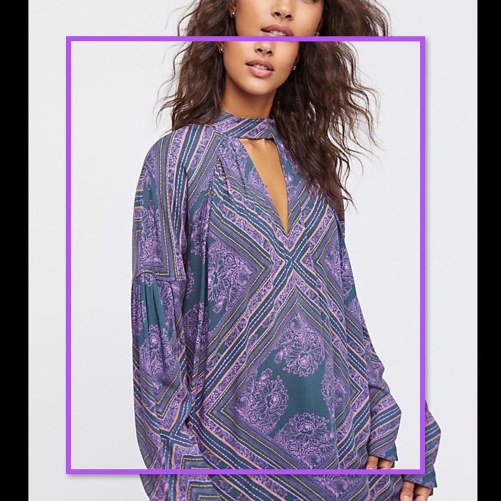 FREE PEOPLE WALKING ON A DREAM TUNIC TOP S